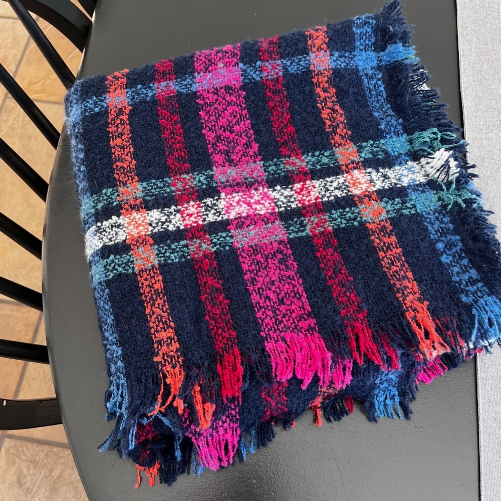 Navy Multi Color Scarf - Picture 2 of 2
